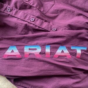 Women’s Ariat Wrinkle Resist Team Kirby Stretch Shirt Zinfandel color